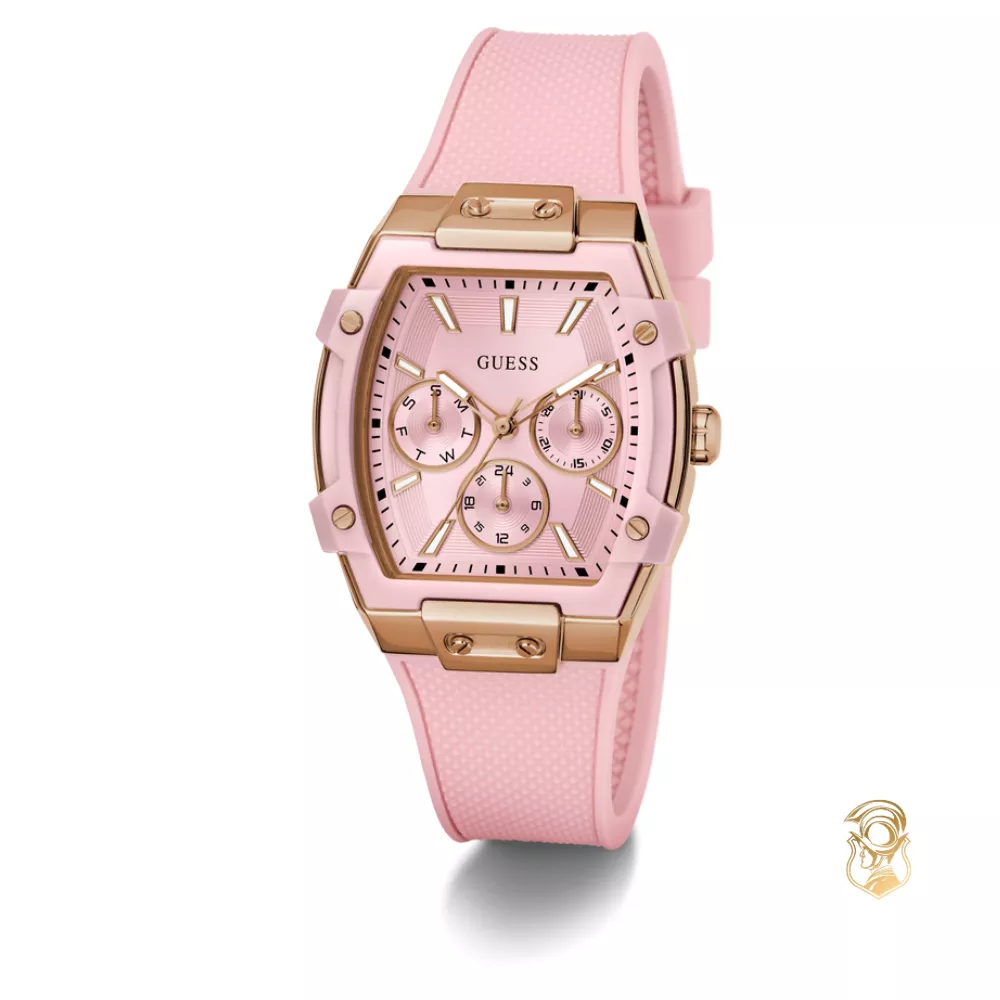 Guess Ladies Sparkling Pink Rose Gold Tone Multi-function Watch 42 x 35mm