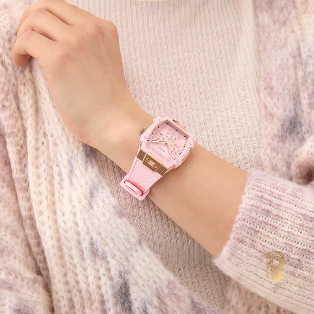 Guess Ladies Sparkling Pink Rose Gold Tone Multi-function Watch 42 x 35mm