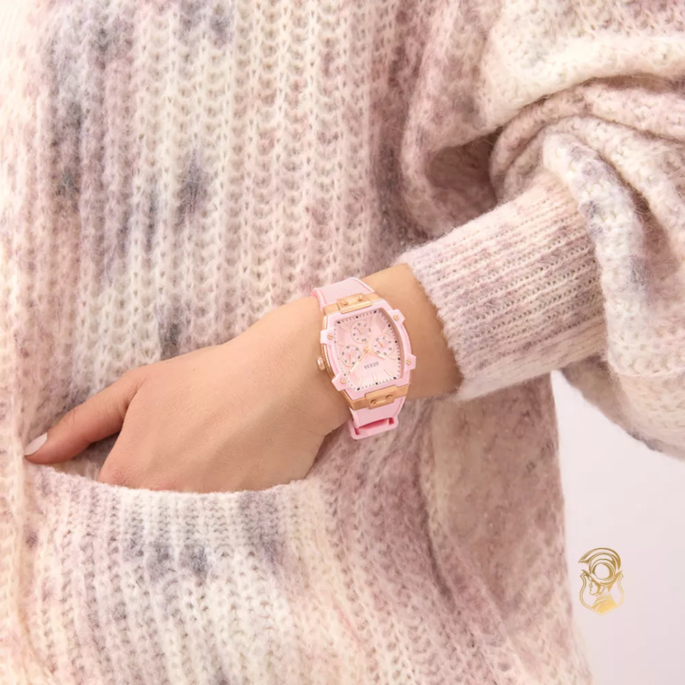 Guess Ladies Sparkling Pink Rose Gold Tone Multi-function Watch 42 x 35mm