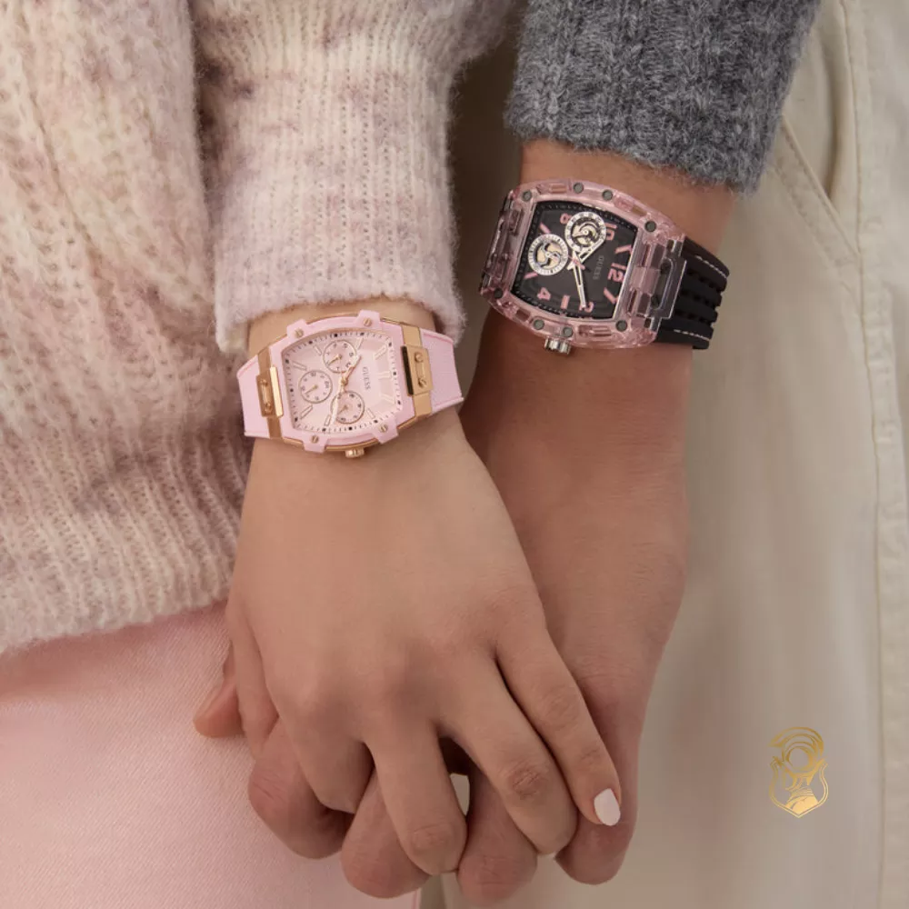 Guess Ladies Sparkling Pink Rose Gold Tone Multi-function Watch 42 x 35mm