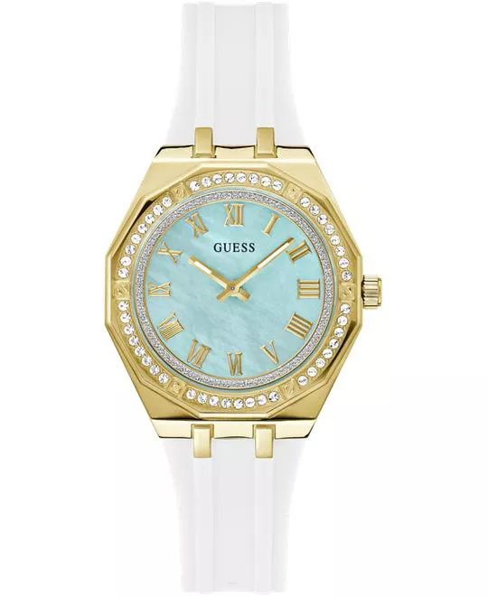 Guess Ladies White Gold Tone Analog Watch 36mm