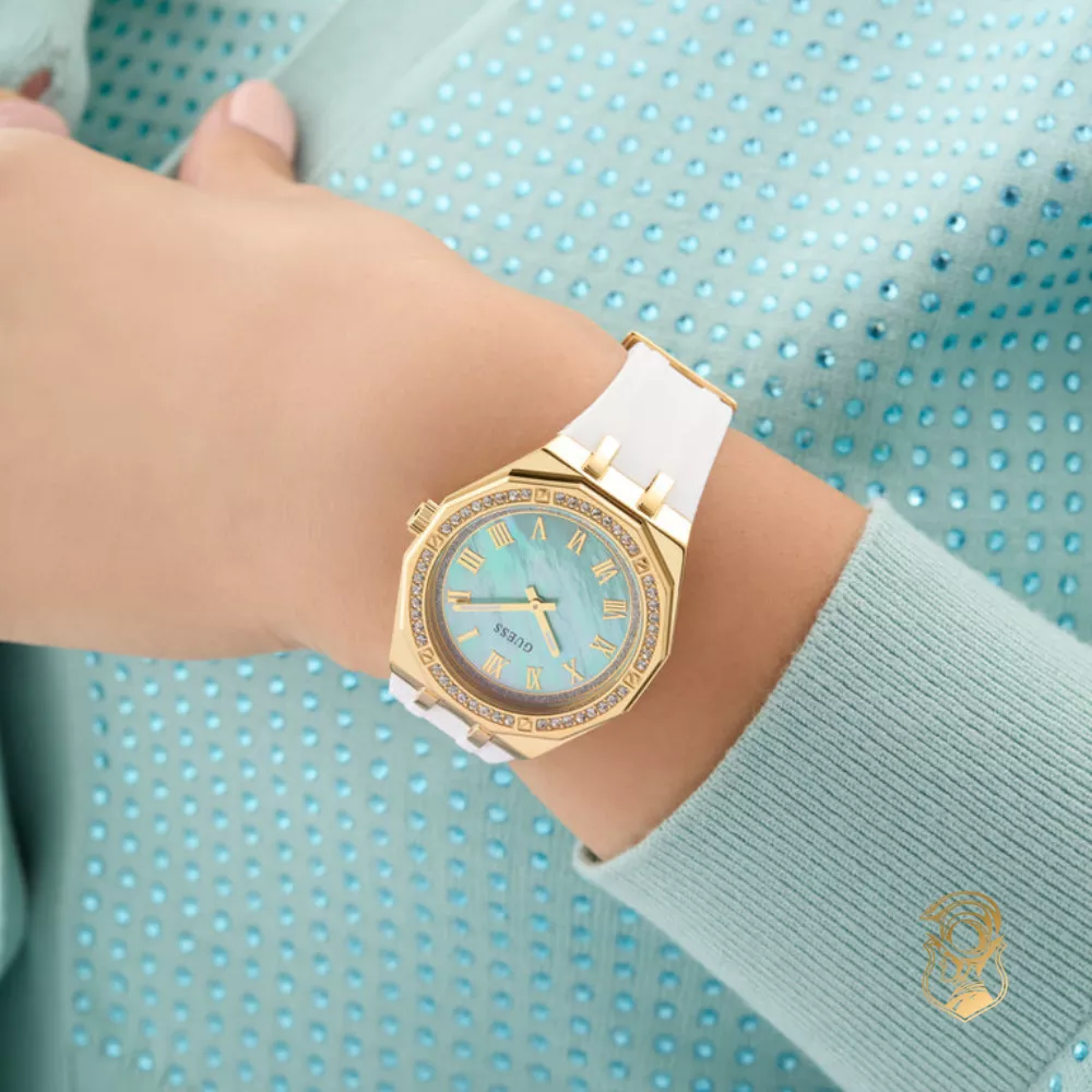 Guess Ladies White Gold Tone Analog Watch 36mm