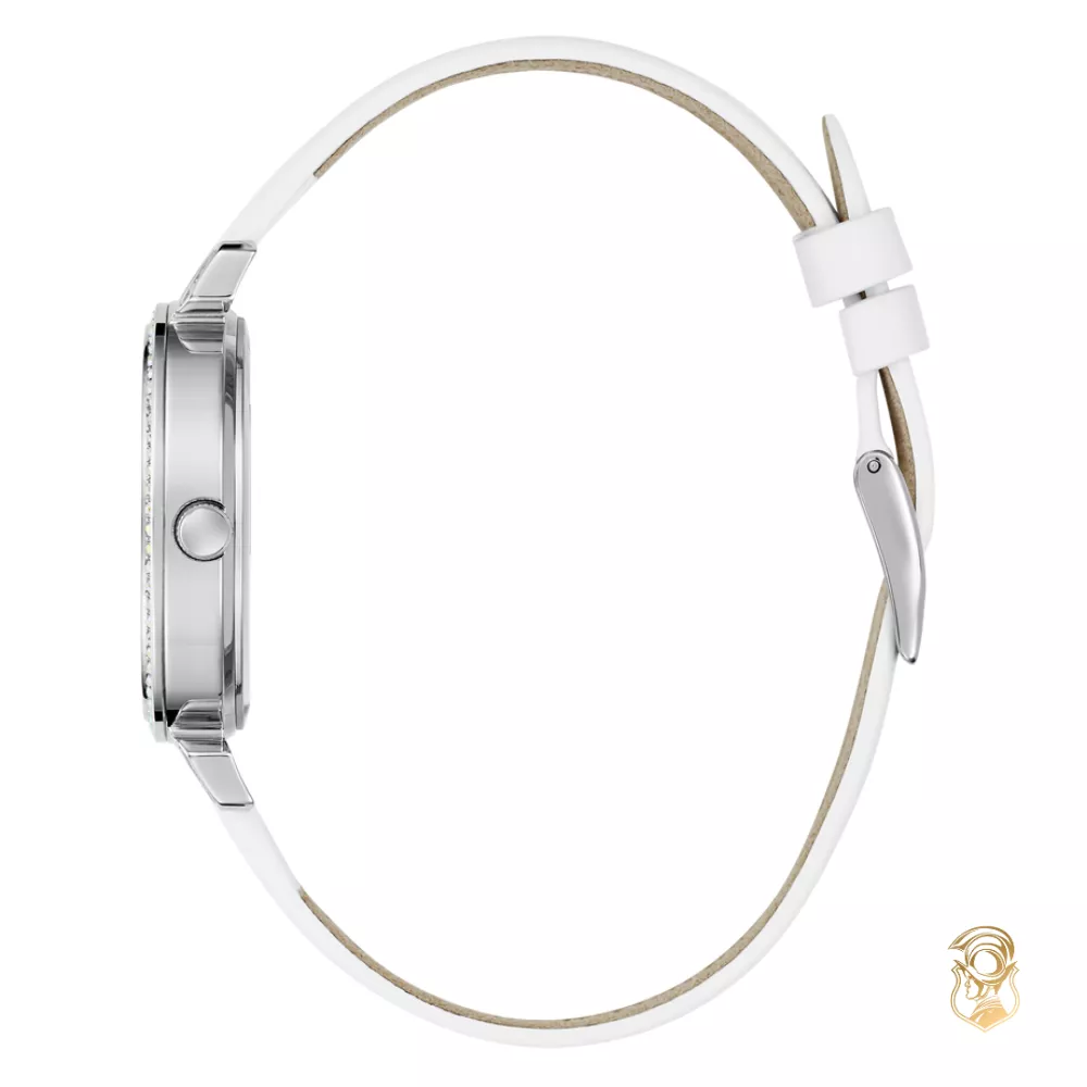 Guess Ladies White Silver Tone Analog Watch 32mm