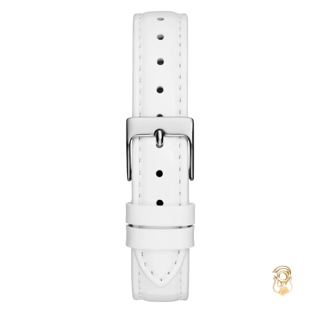 Guess Ladies White Silver Tone Analog Watch 32mm