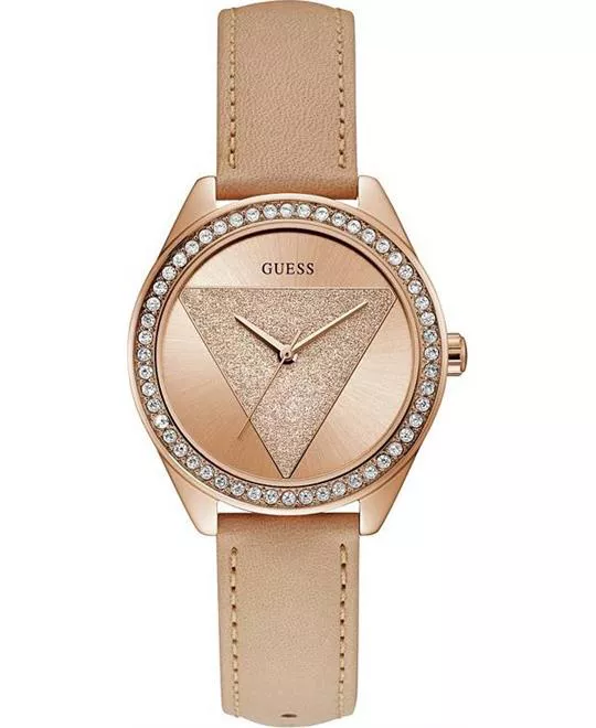 GUESS Leather Crystal Glitter Watch 36mm