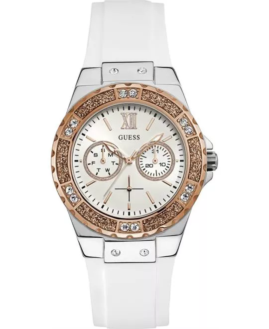 Guess Limelight Crystal White Dial Ladies Watch 39mm