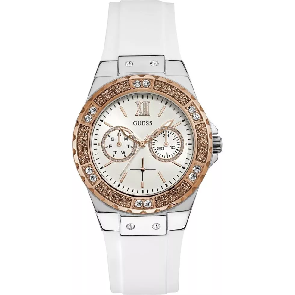 Guess Limelight Crystal White Dial Ladies Watch 39mm