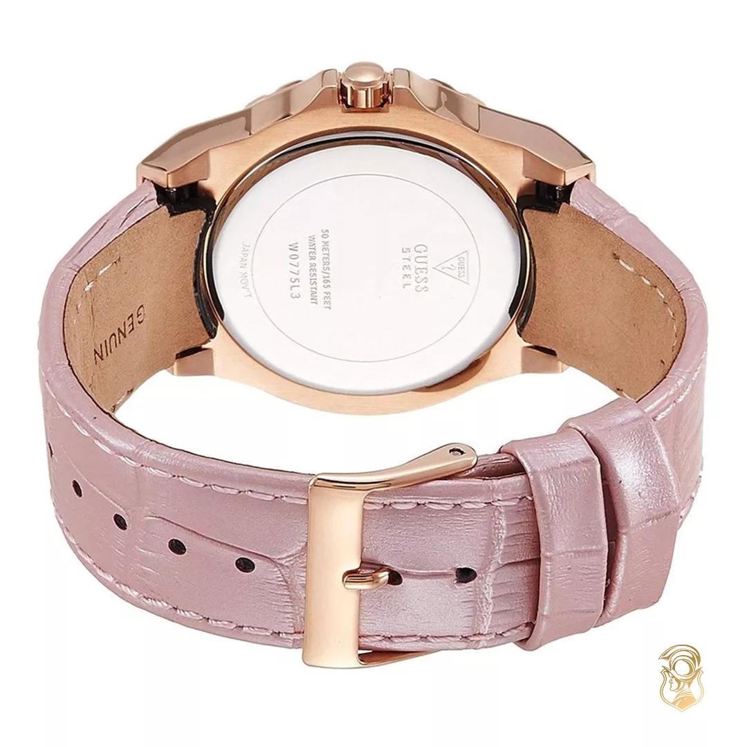 Guess Limelight Pink Leather Strap Watch 39mm 