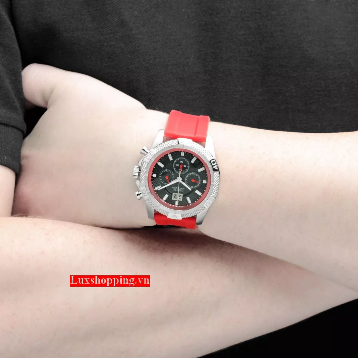 Guess Limited Edition Red Strap Watch 50mm