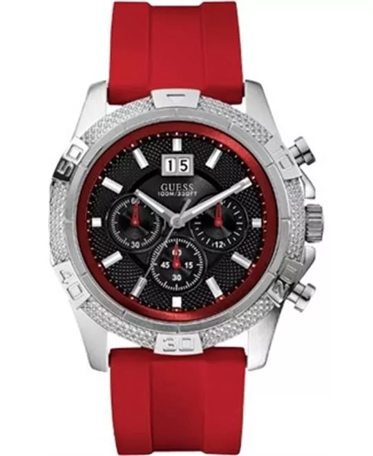 Guess Limited Edition Red Strap Watch 50mm