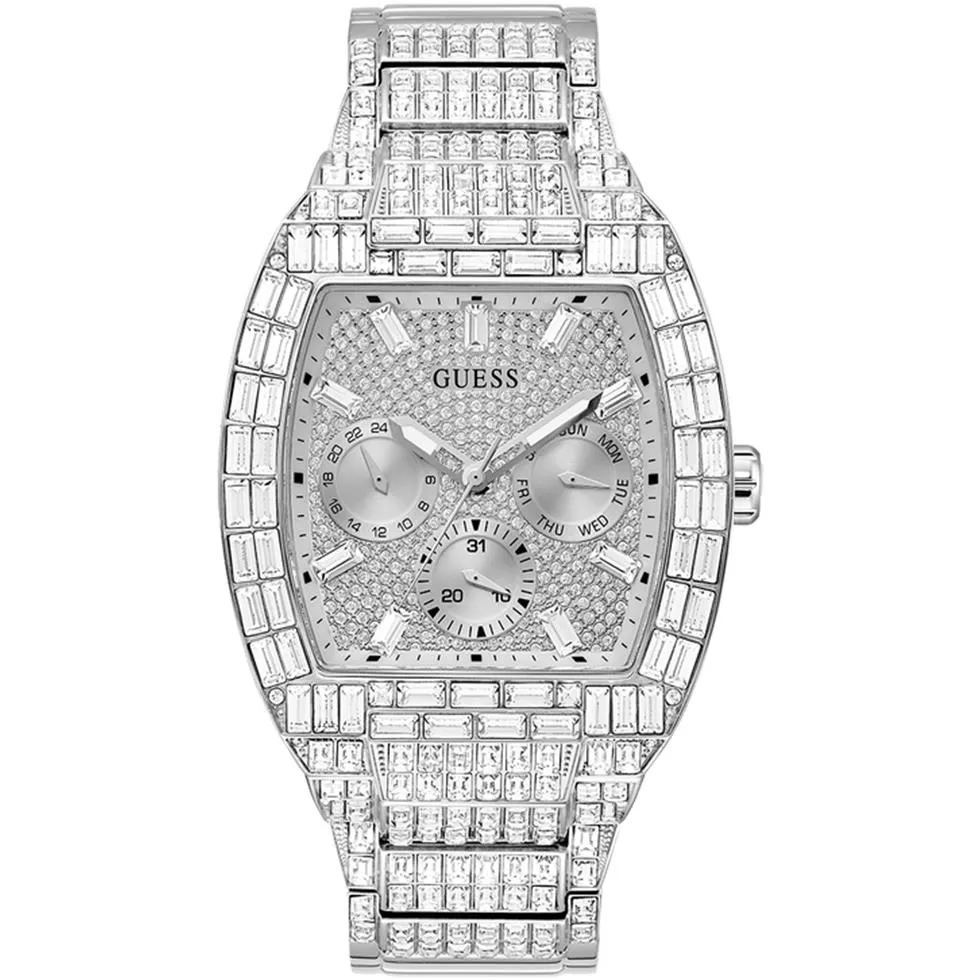 Guess Limited Edition Silver Tone Multi-function Watch 43mm