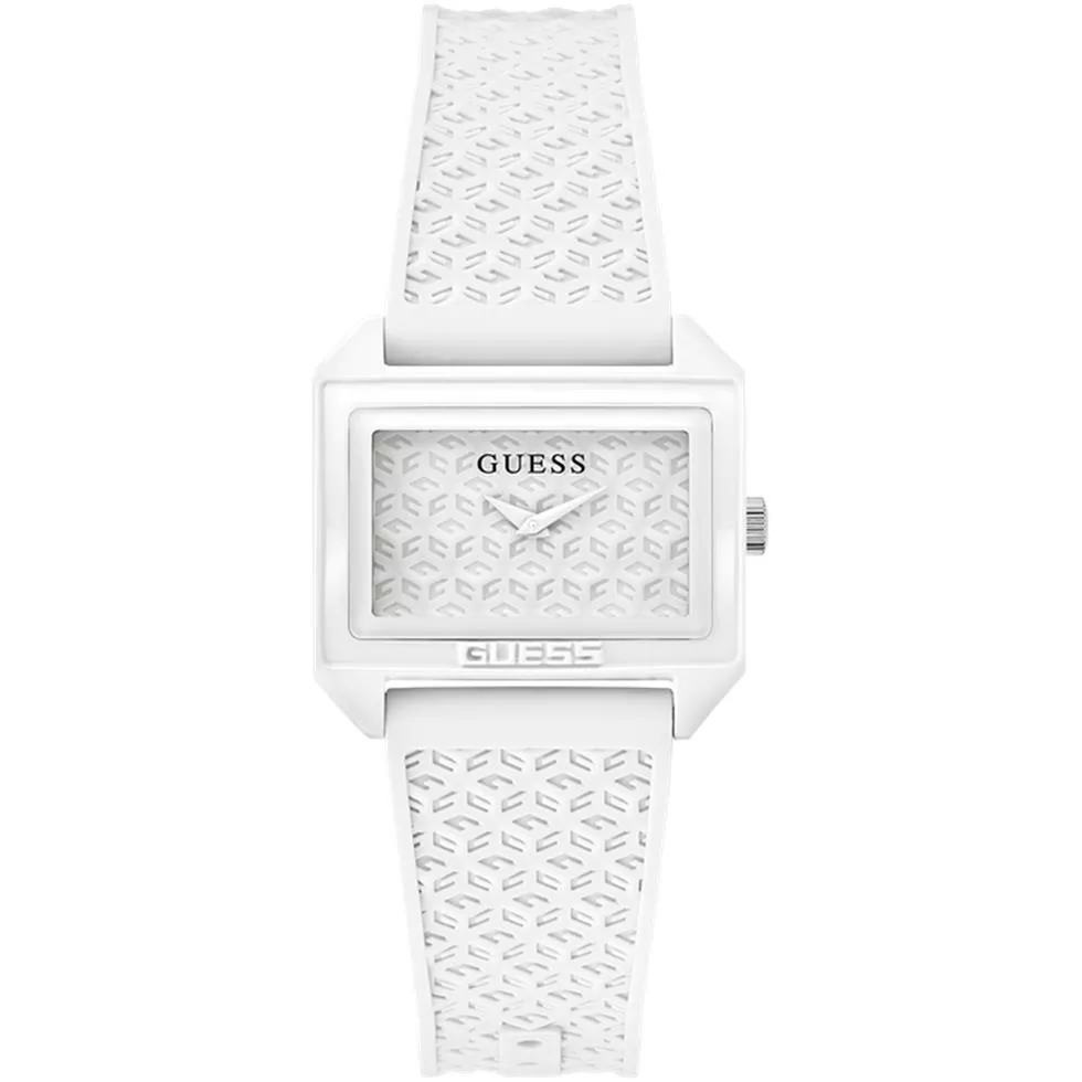 Guess Logo White Tone Watch 33mm