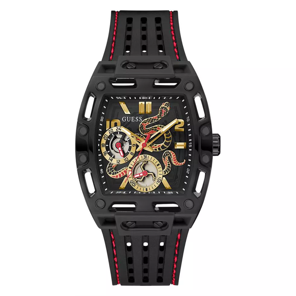 Guess Snake Mens Black Multi-function Watch 41.5 mm 