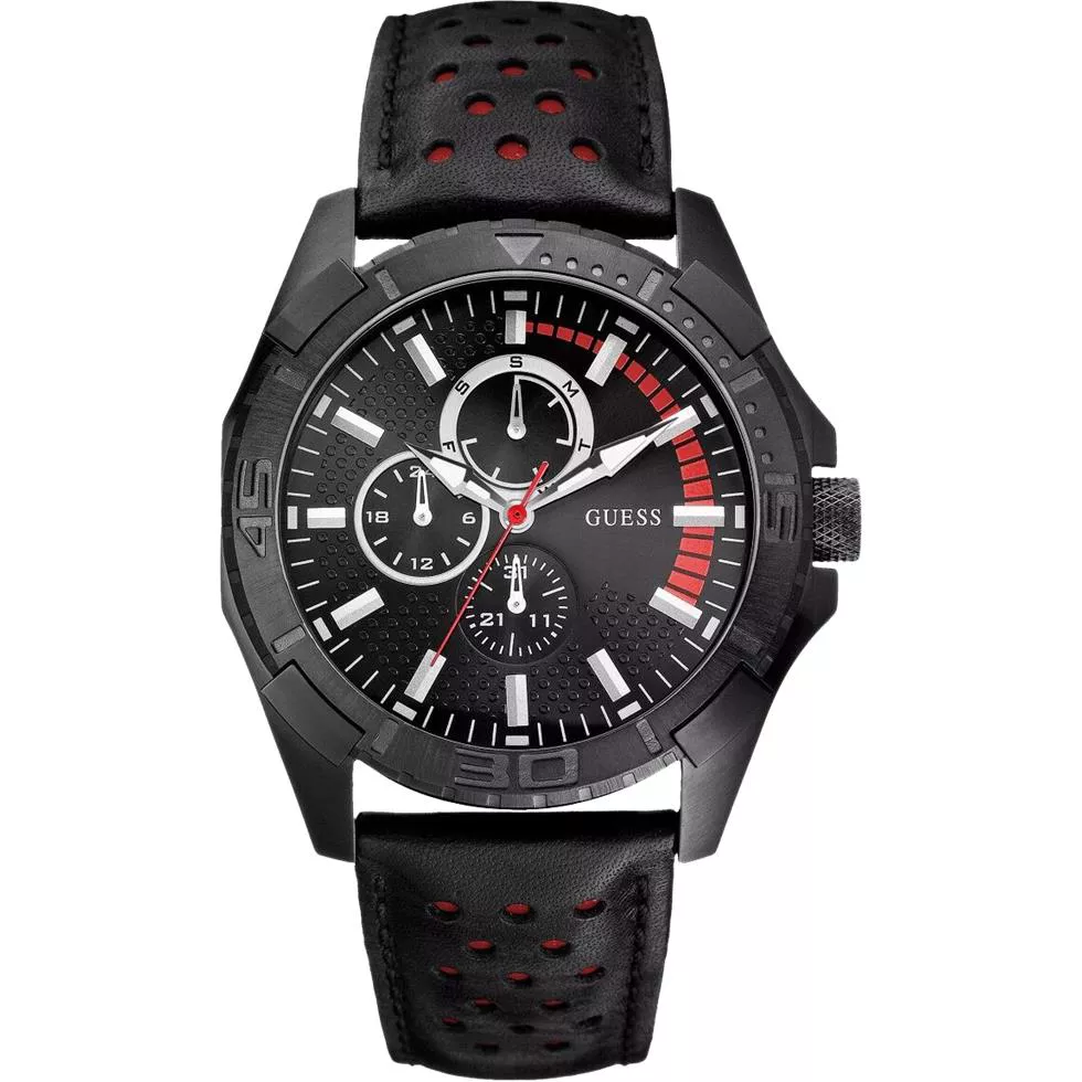 Guess Luxury Black And Red Sport Watch 44mm