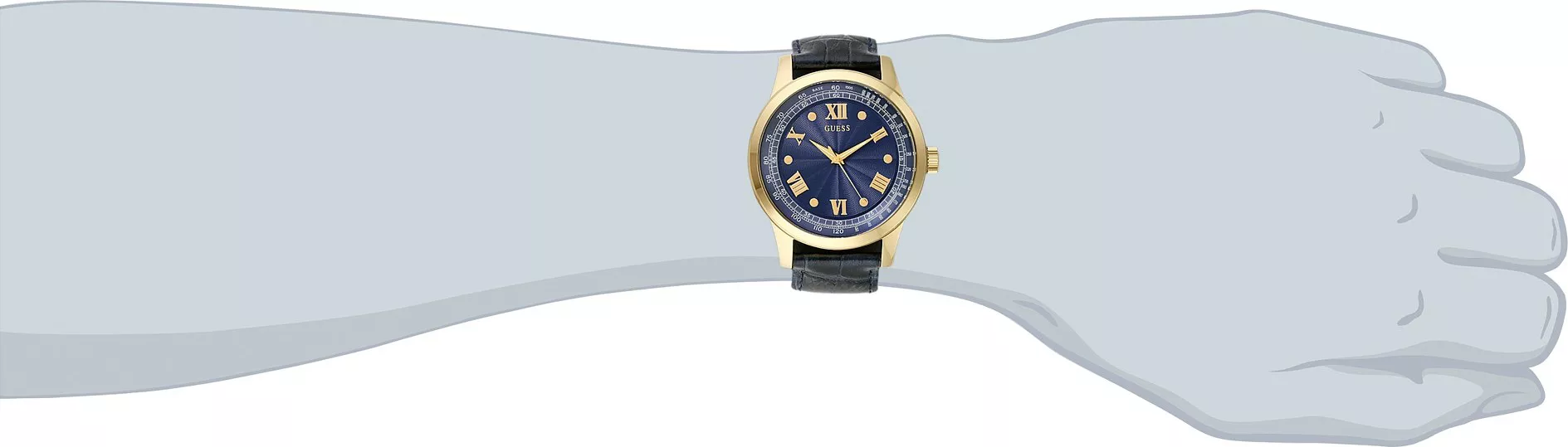 GUESS Men's Blue & Gold-Tone Watch 44mm