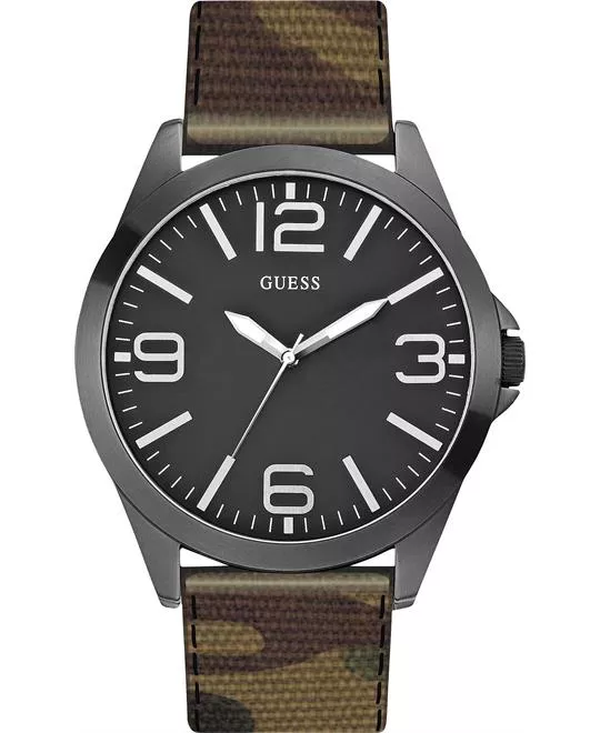 GUESS Camoflauge Print Canvas Genuine Men's Watch 49mm 