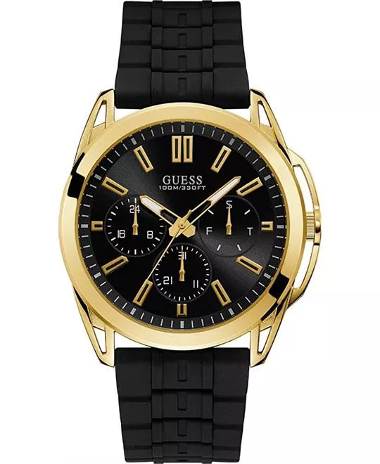 Guess Men's Gold Tone Silicone Watch 44mm