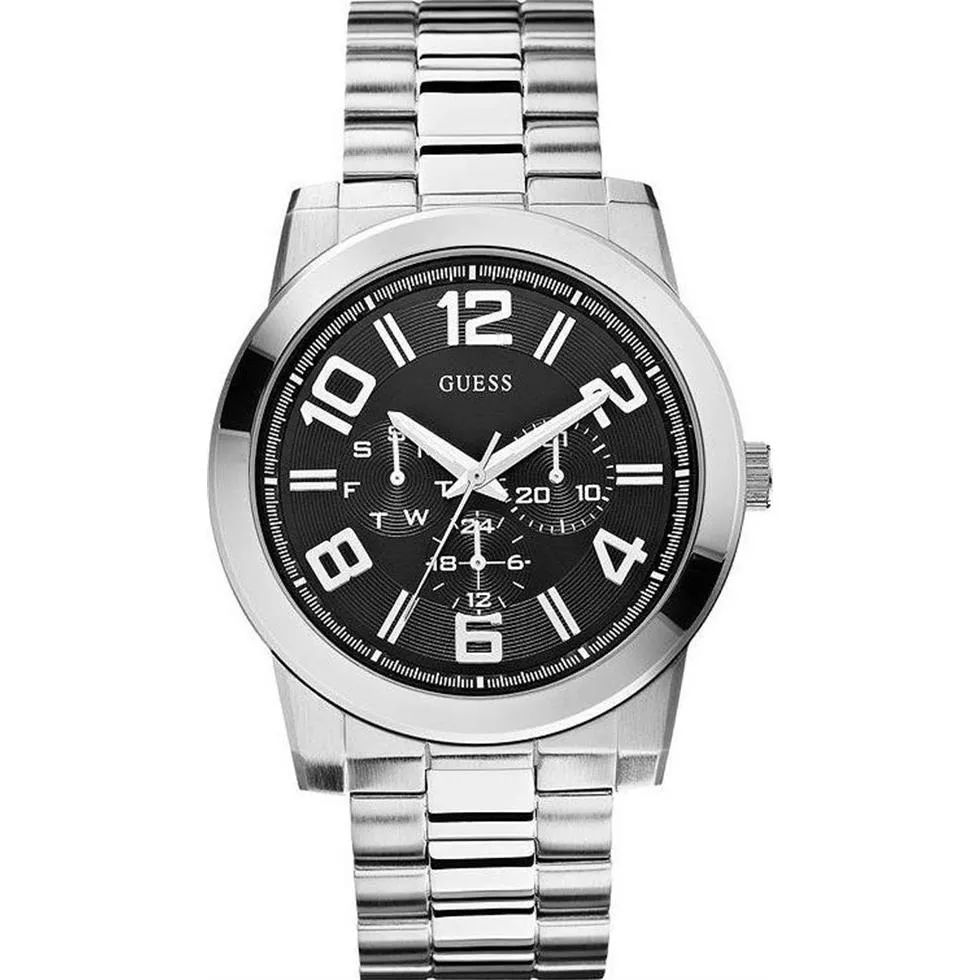GUESS Men's Self Assured Stainless Steel Multi-Function Watch 44mm