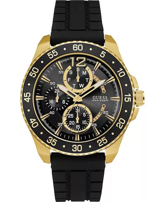 GUESS Men's Sporty Gold-Tone Stainless Steel Watch 45.5mm
