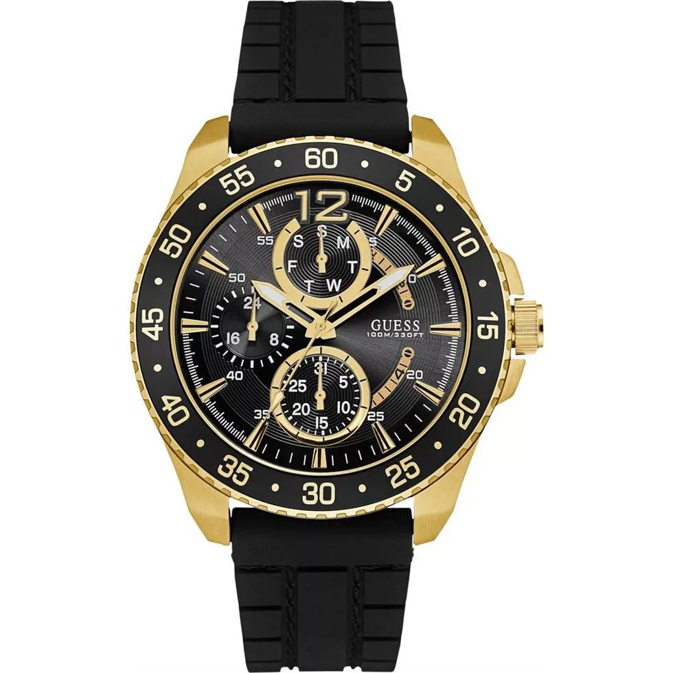 GUESS Men's Sporty Gold-Tone Stainless Steel Watch 45.5mm
