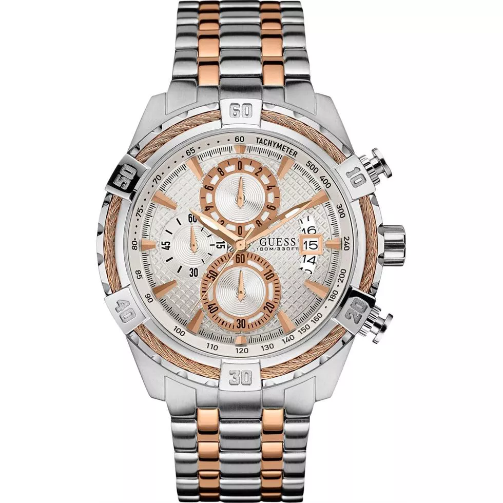 Guess Men's Two Tone Stainless Steel Watch 46.5mm