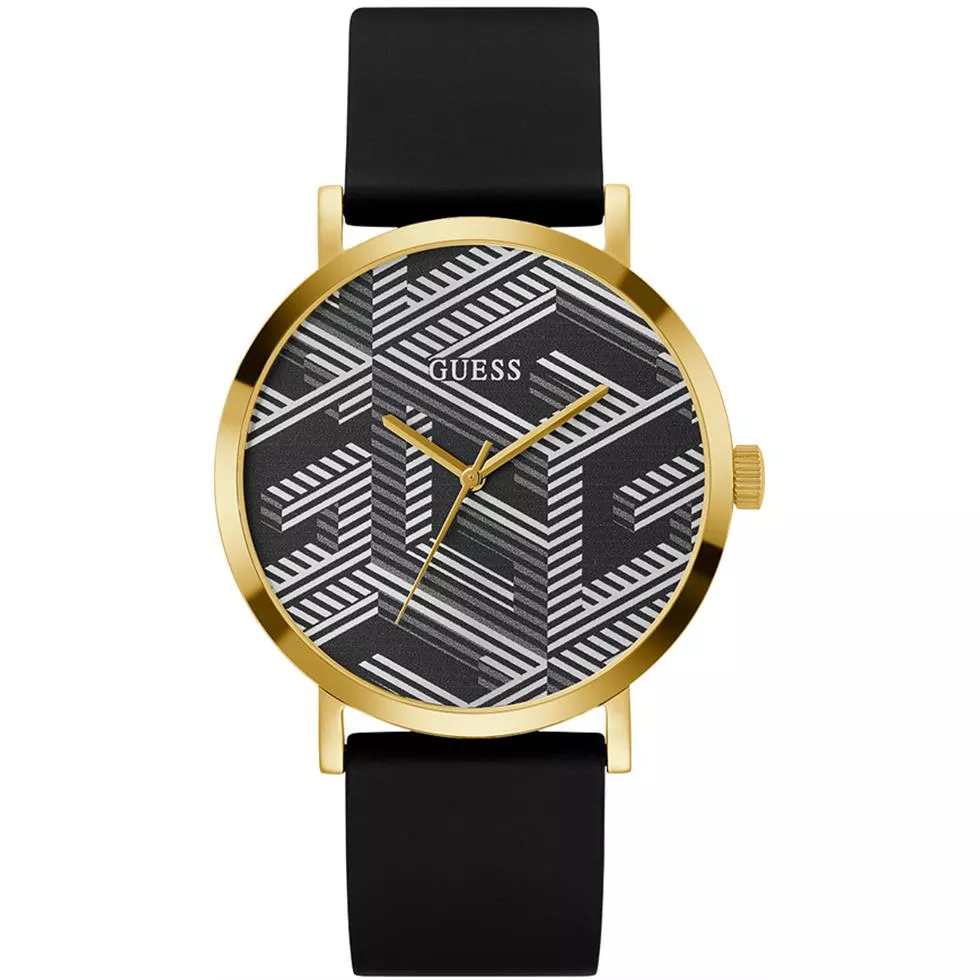 Guess G Cube Black Gold Tone Watch 44mm