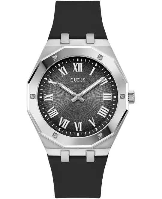 Guess Mens Black Silver Watch 42mm