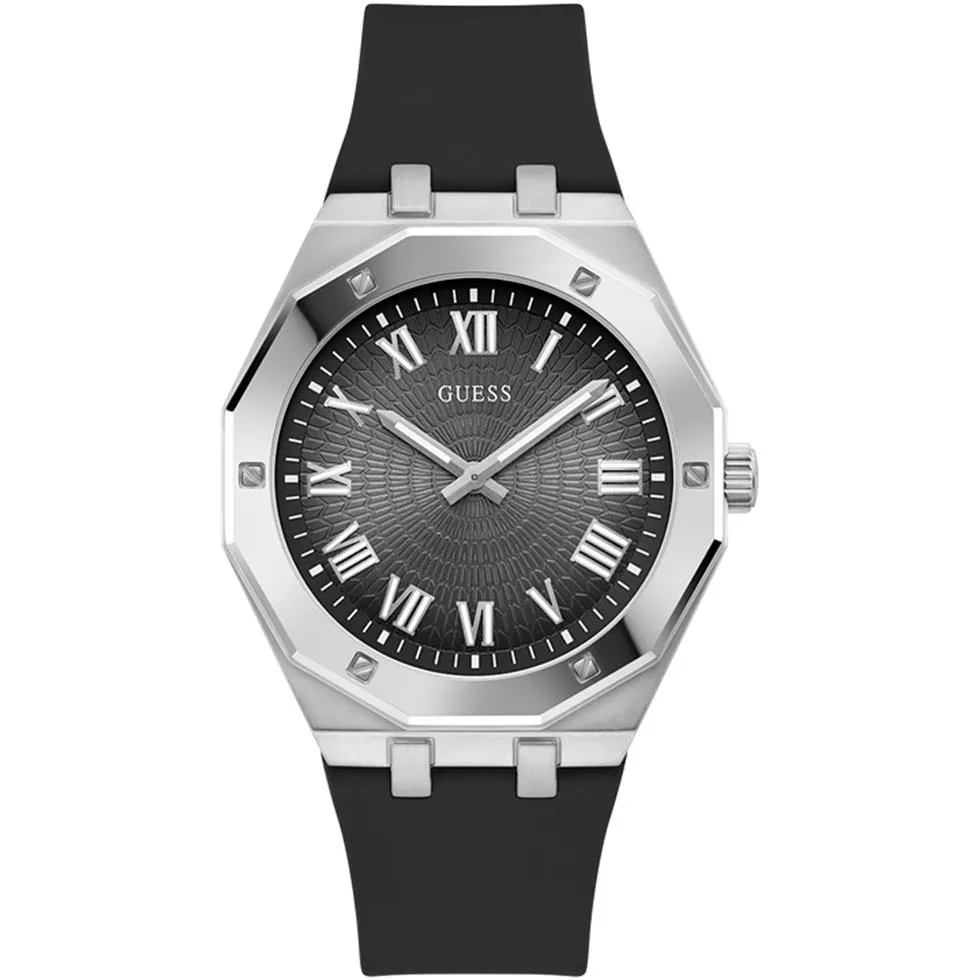 Guess Mens Black Silver Watch 42mm