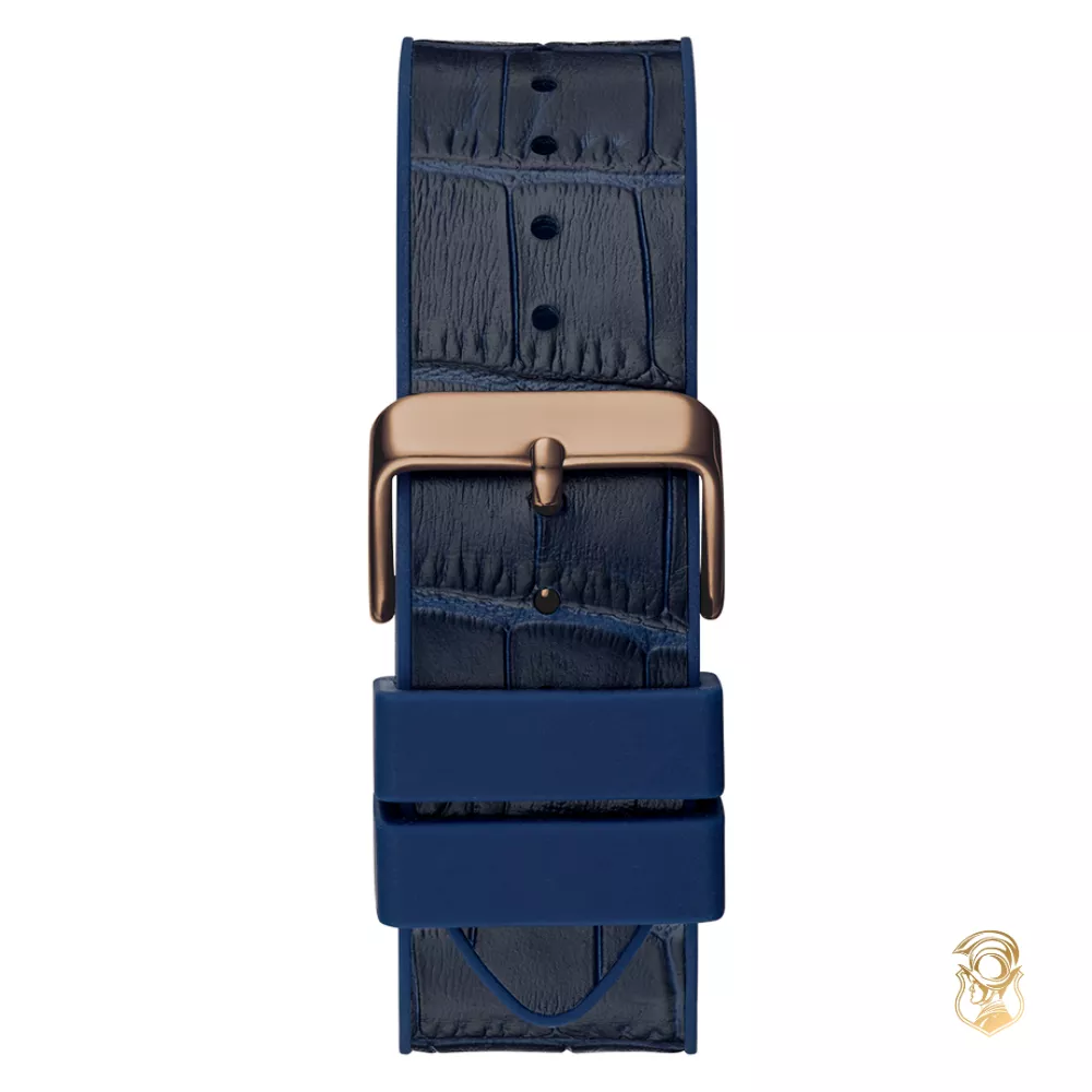 Guess Mens Blue Gold Tone Multi-function Watch 41.5mm
