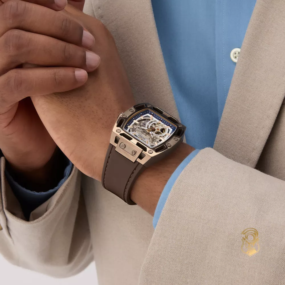 Guess Mens Brown Coffee Automatic Watch 42mm