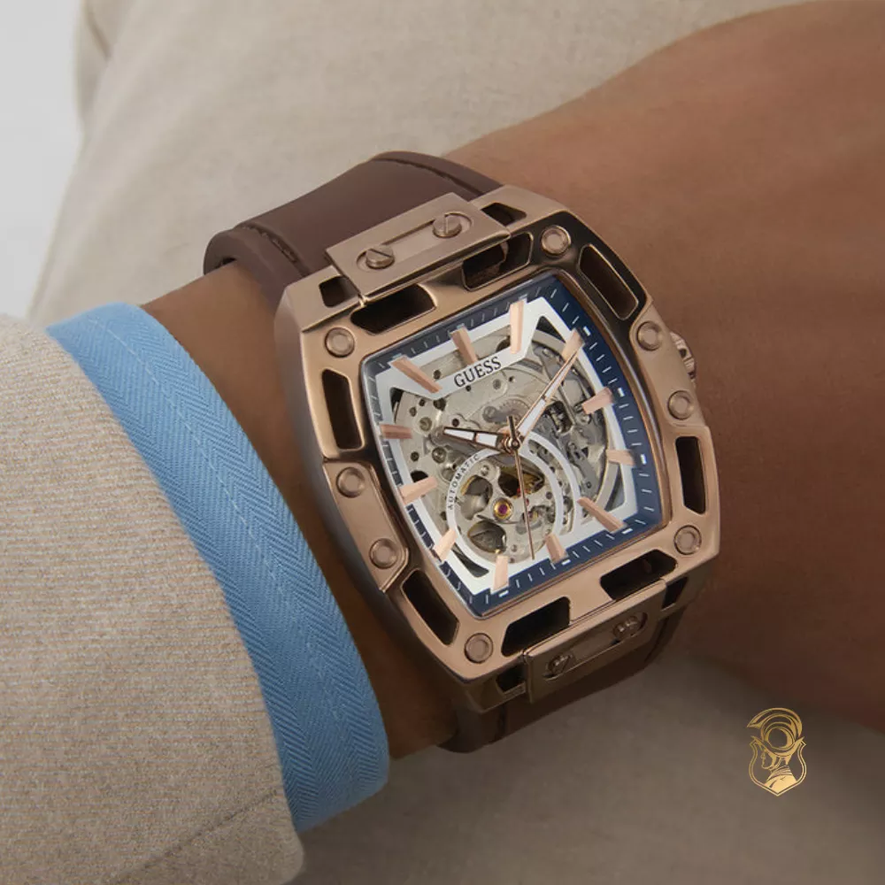 Guess Mens Brown Coffee Automatic Watch 42mm