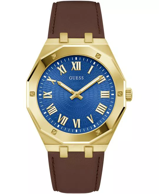 Guess Mens Brown Gold Tone Watch 42mm