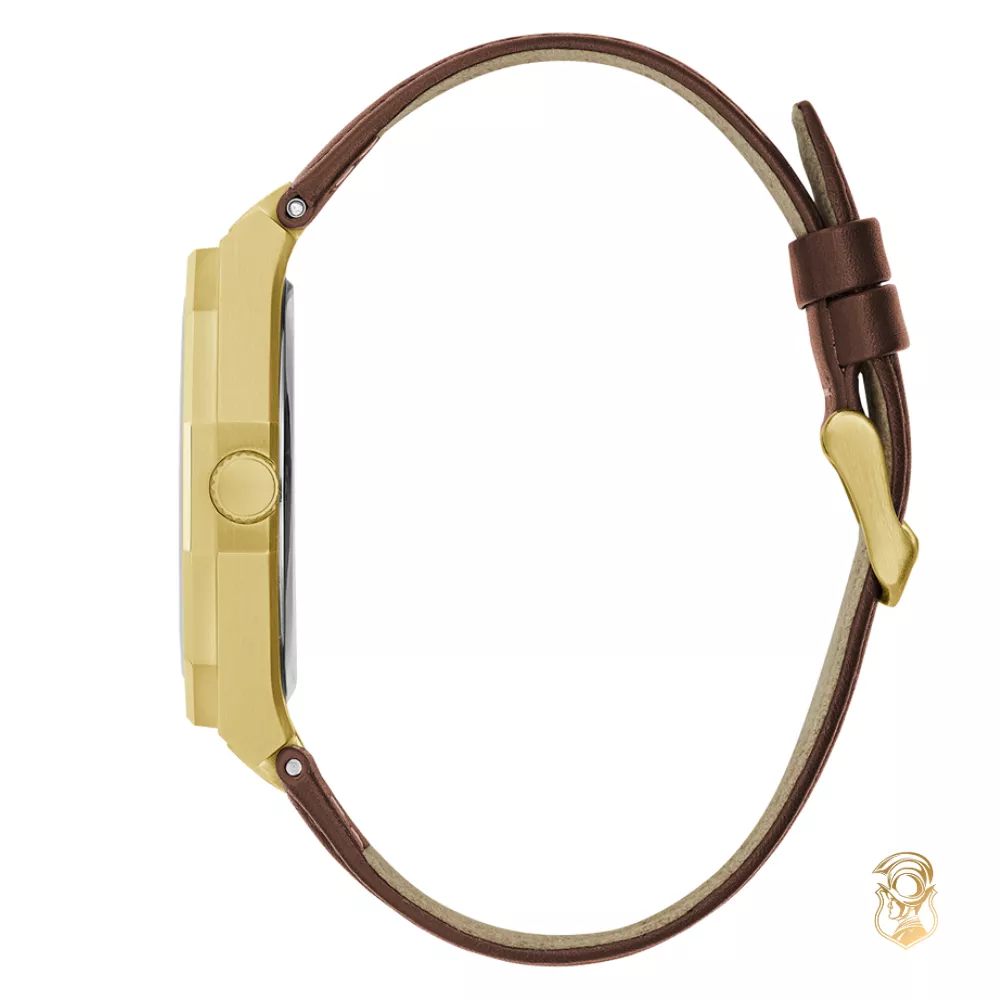 Guess Mens Brown Gold Tone Watch 42mm