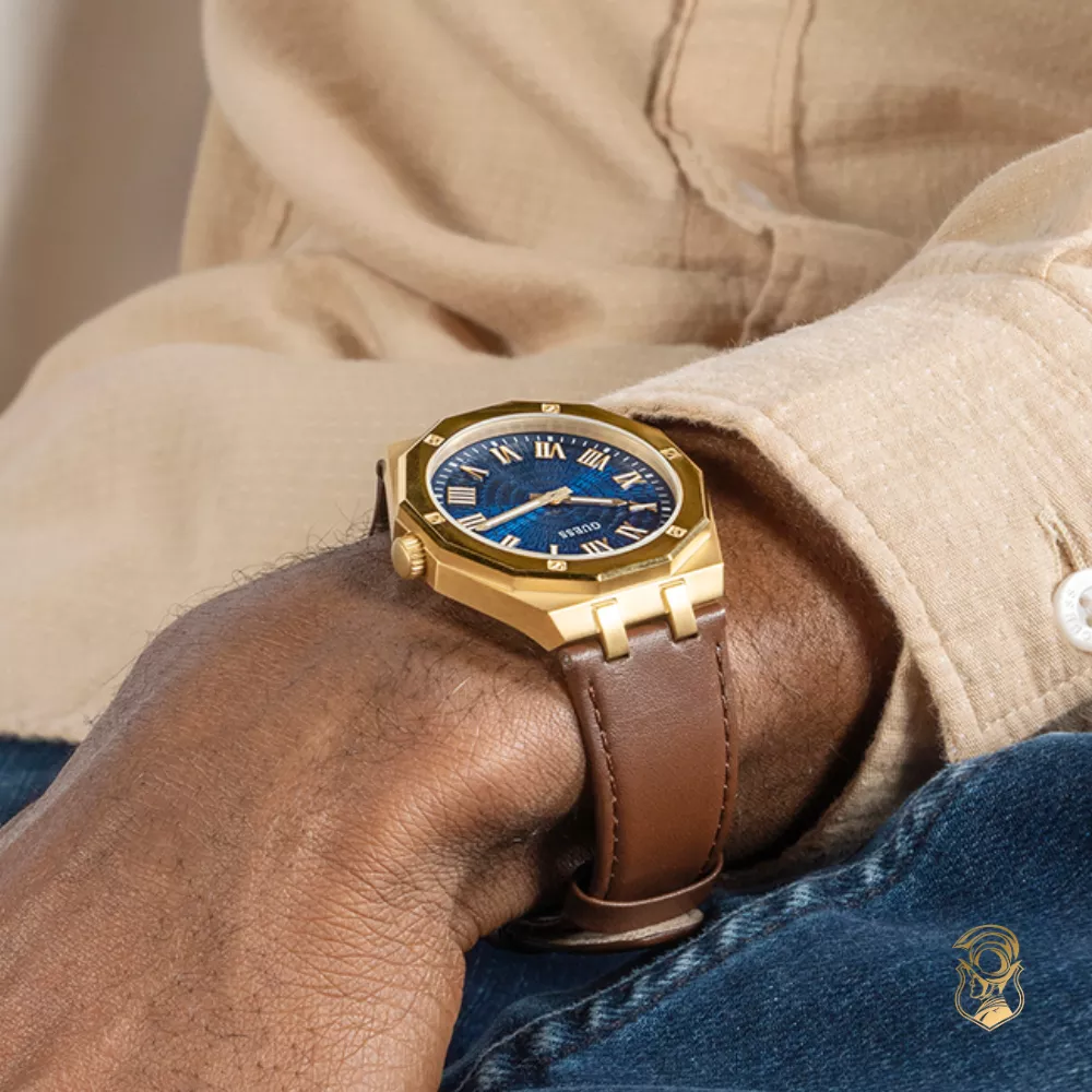Guess Mens Brown Gold Tone Watch 42mm