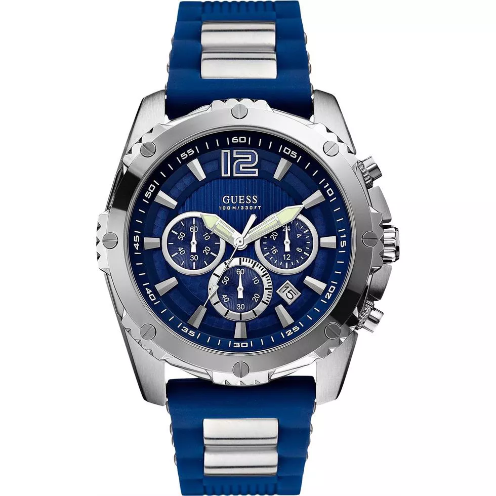 GUESS Chronograph Silicone Men's Watch 47mm