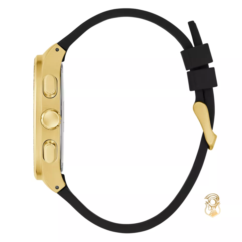 Guess Mens Day Of The Dead Black Gold Tone Multi-function Watch 44mm