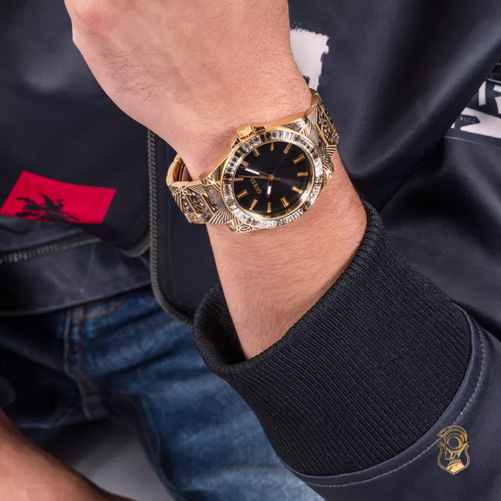 Guess Mens Gold Tone Analog Watch 42mm