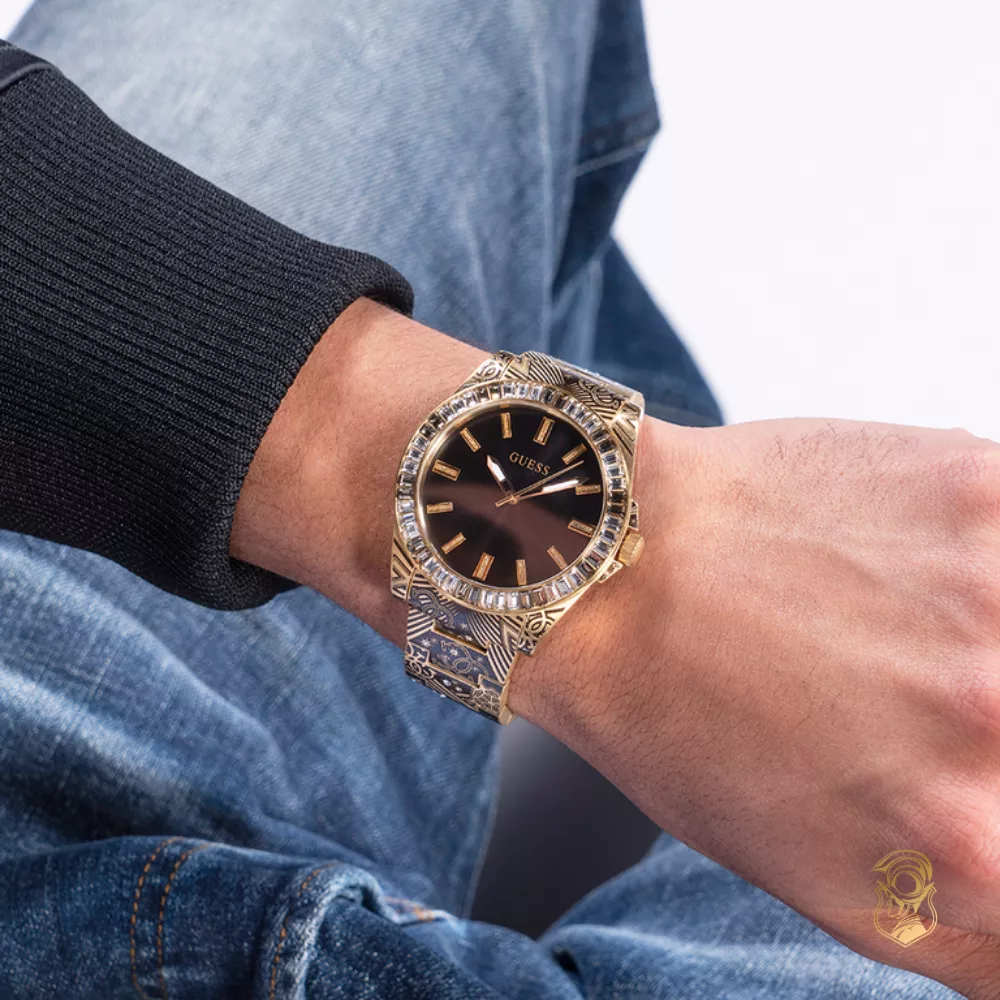 Guess Mens Gold Tone Analog Watch 42mm