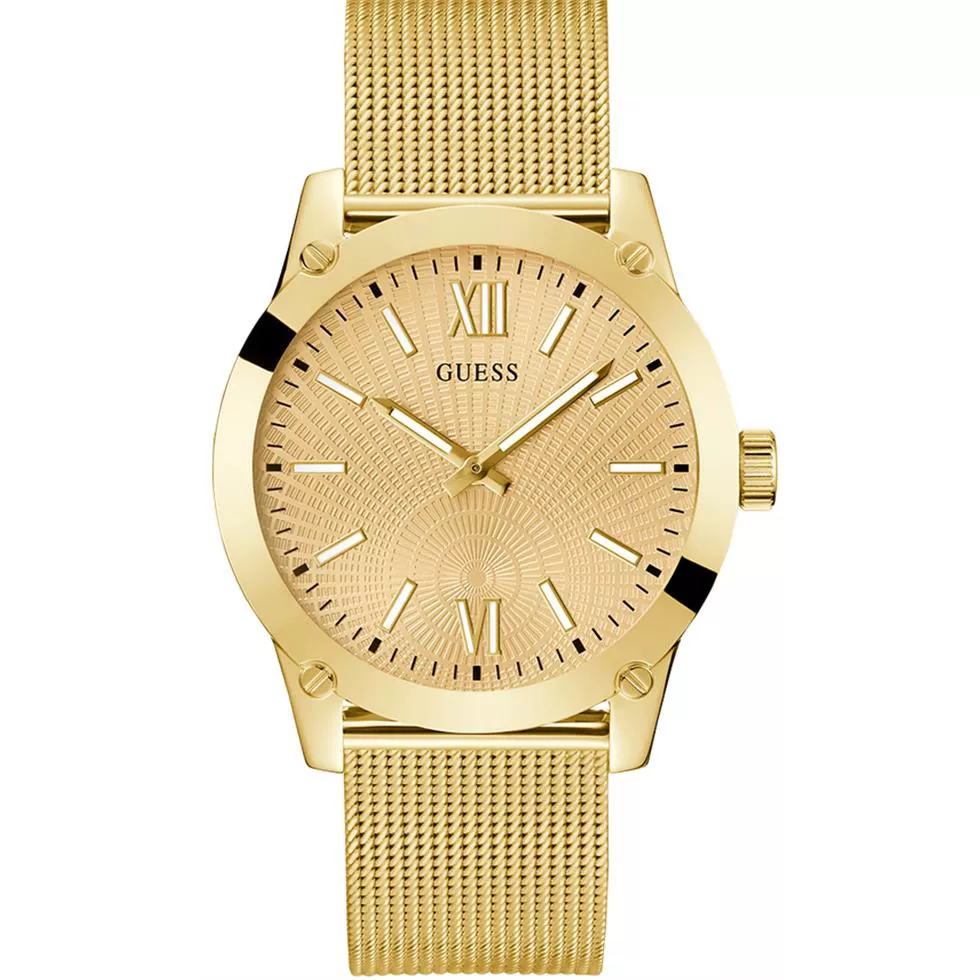 Guess Crescent Gold Tone Watch 44mm