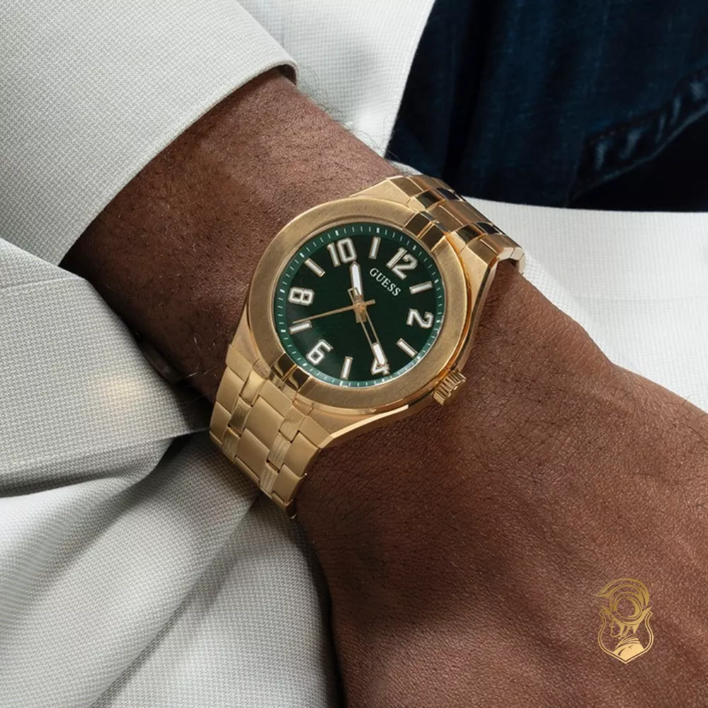 Guess Mens Gold Tone Analog Watch 44mm
