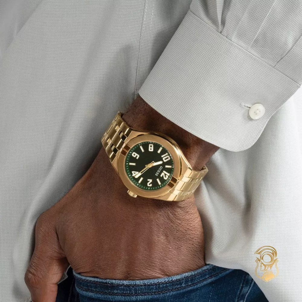 Guess Mens Gold Tone Analog Watch 44mm