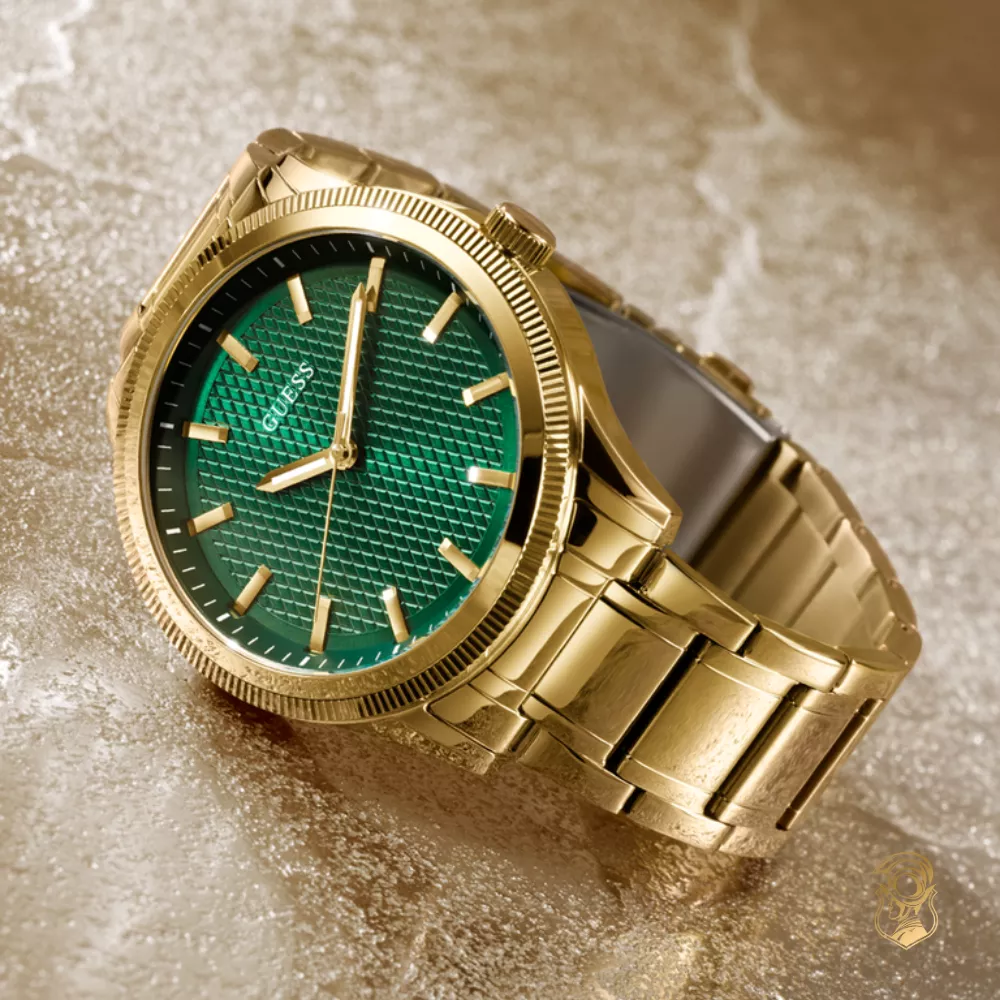 Guess Mens Gold Tone Analog Watch 44mm