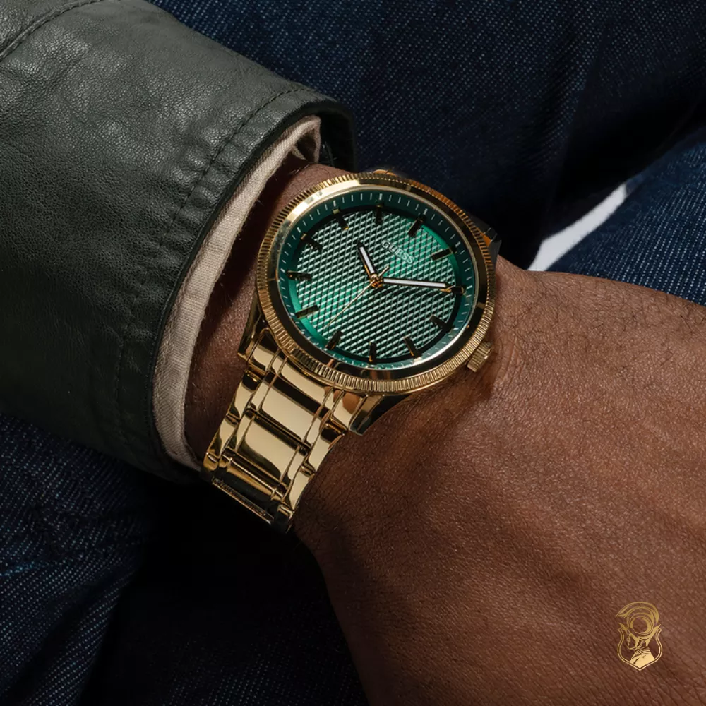 Guess Mens Gold Tone Analog Watch 44mm