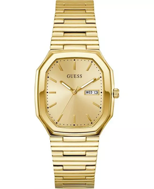 Guess Mens Gold Tone Date Watch 35mm