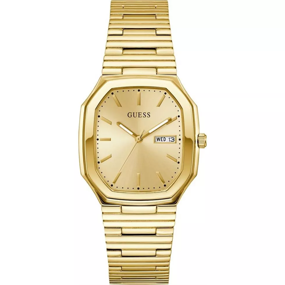 Guess Mens Gold Tone Date Watch 35mm