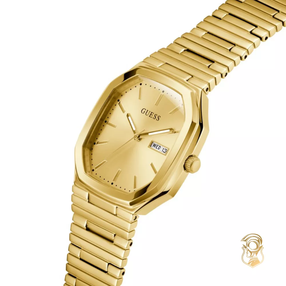 Guess Mens Gold Tone Date Watch 35mm