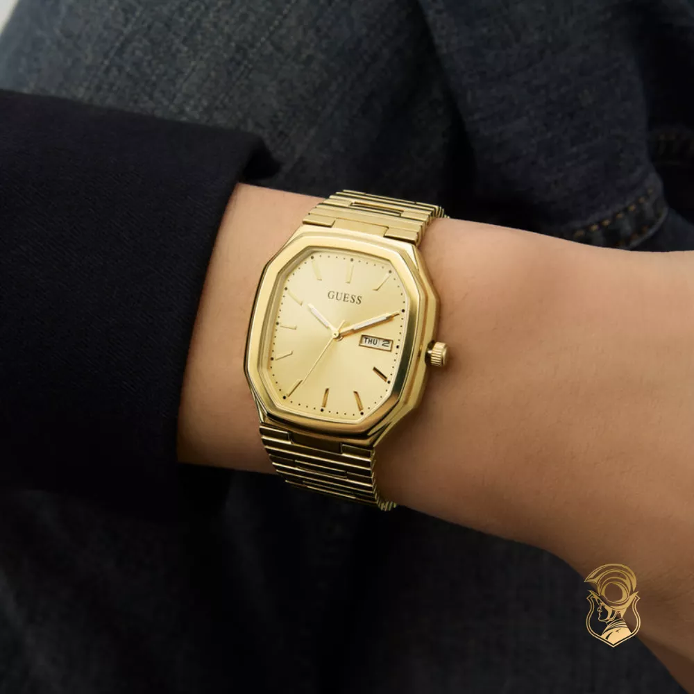 Guess Mens Gold Tone Date Watch 35mm