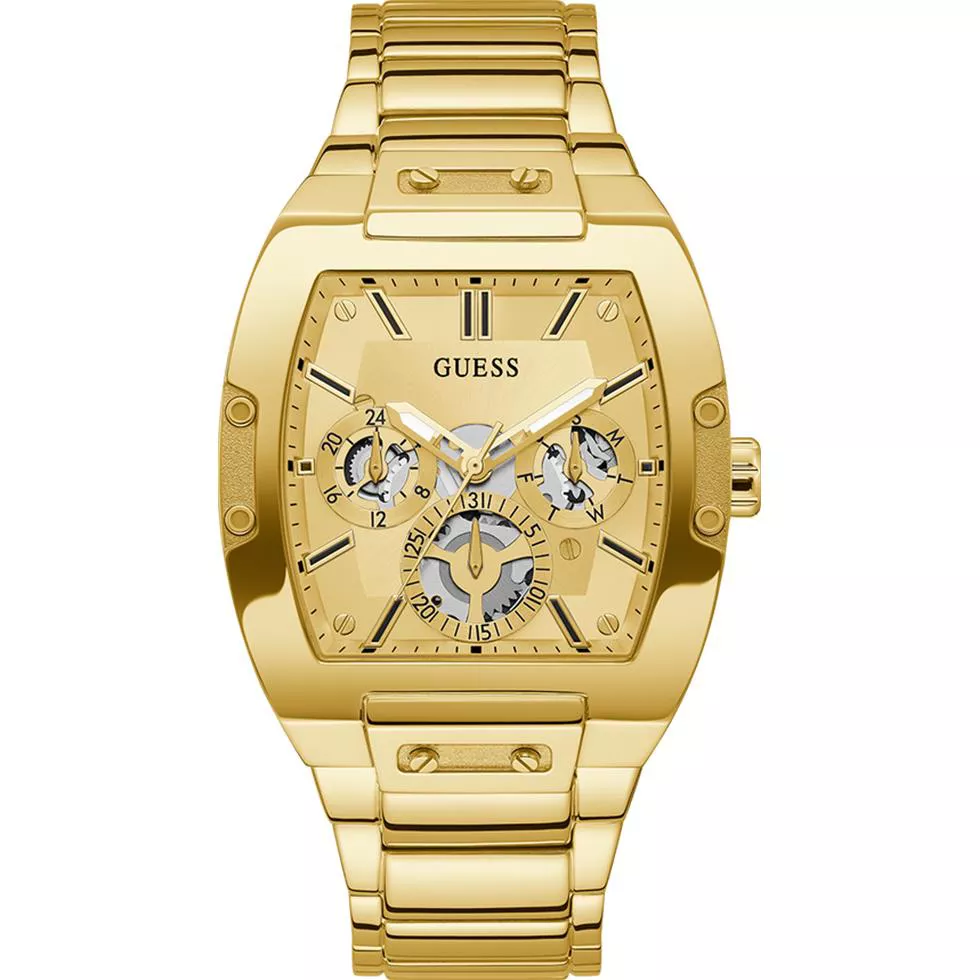 GUESS Mens Gold Tone Multi-Function Watch 41.5mm