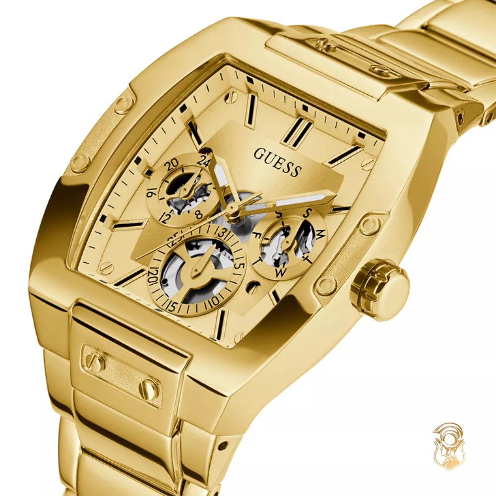 GUESS Mens Gold Tone Multi-Function Watch 41.5mm