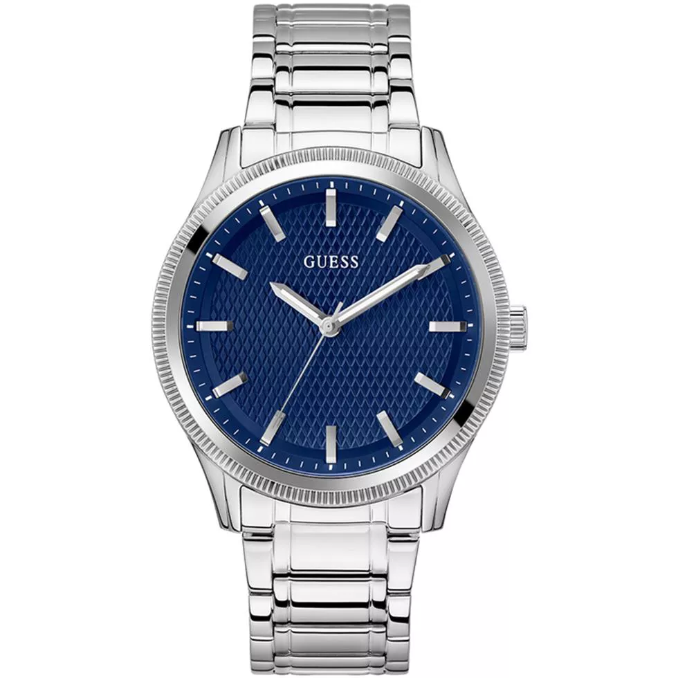 Guess Mens Silver Analog Watch 44mm